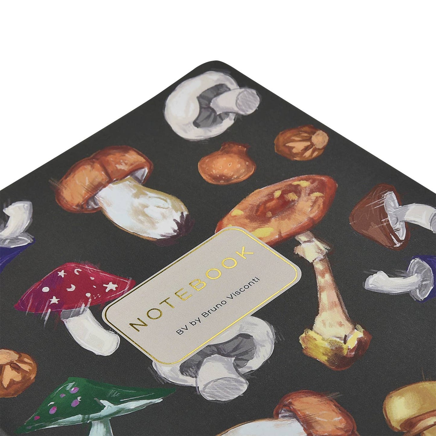 Mushrooms on Black Notebook