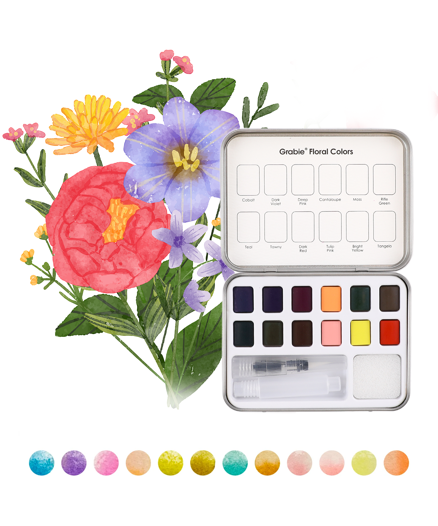 Floral-Themed Watercolor Coloring Club Box