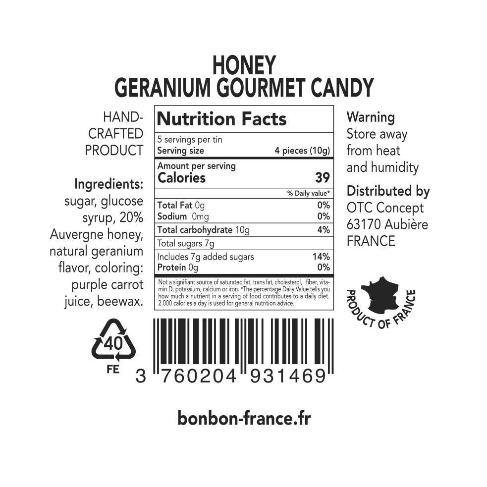 French Hard Candies - Saint-Ange Honey Geranium