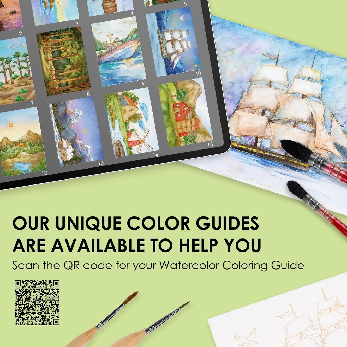 Landscape-Themed Watercolor Coloring Club Box