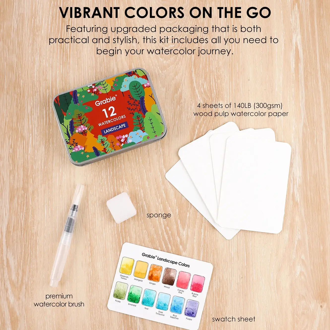 Landscape-Themed Watercolor Coloring Club Box