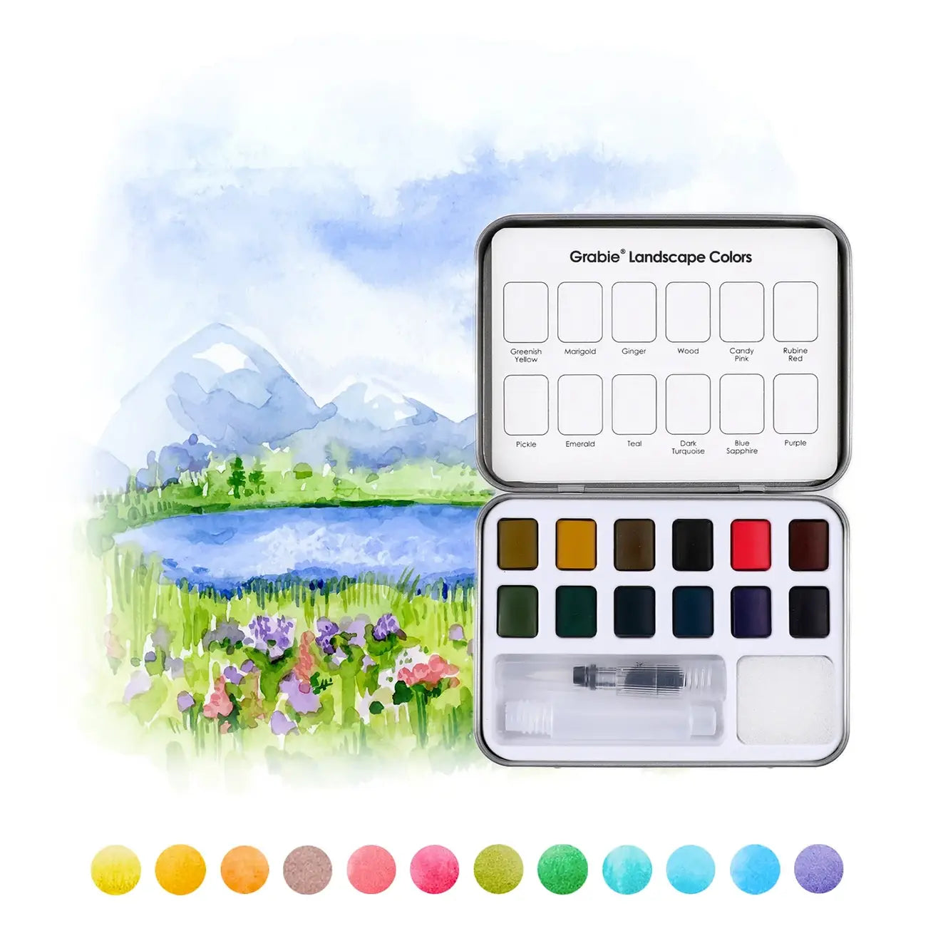 Landscape-Themed Watercolor Coloring Club Box