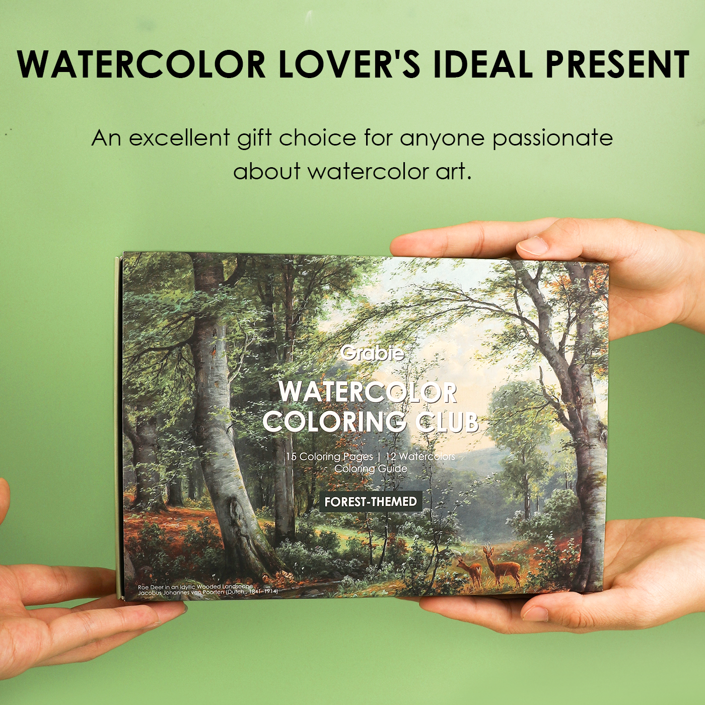 Forest-Themed Watercolor Coloring Club Box