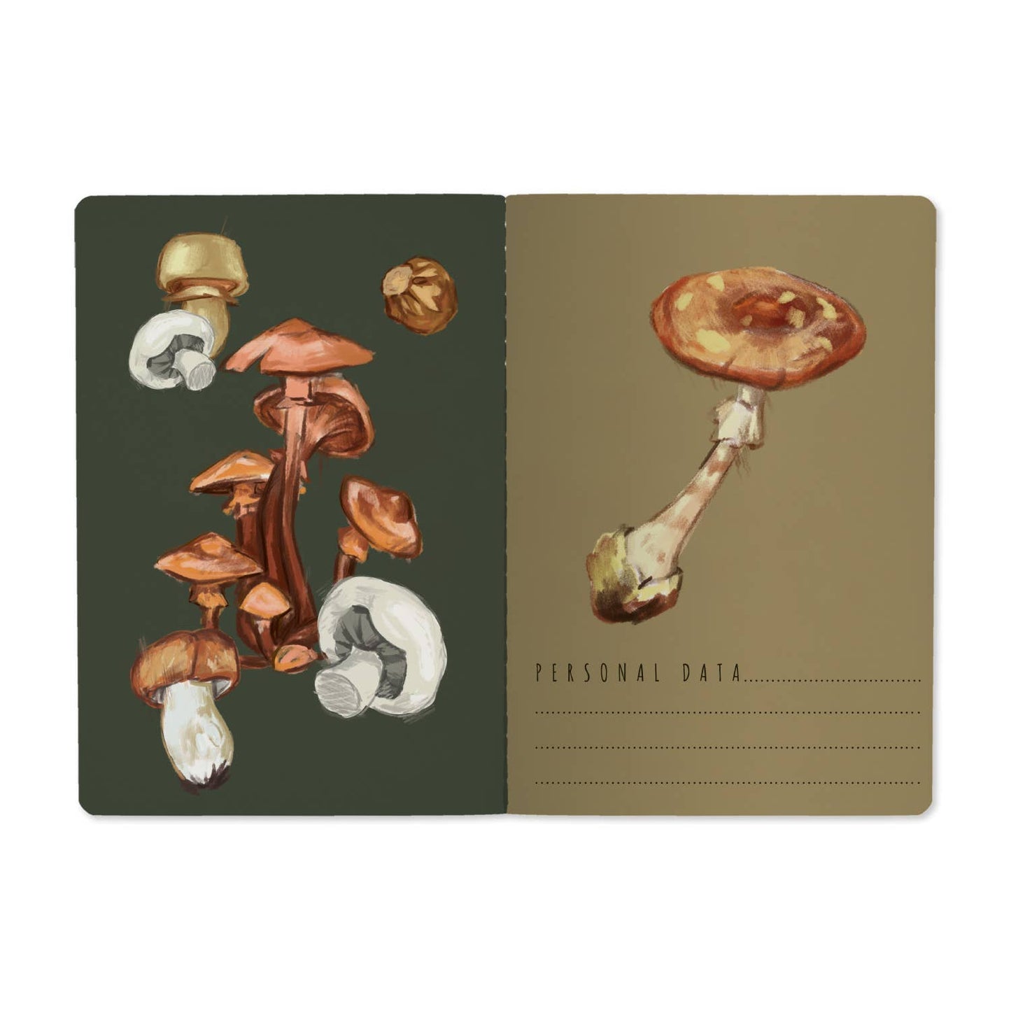 Mushrooms on Black Notebook