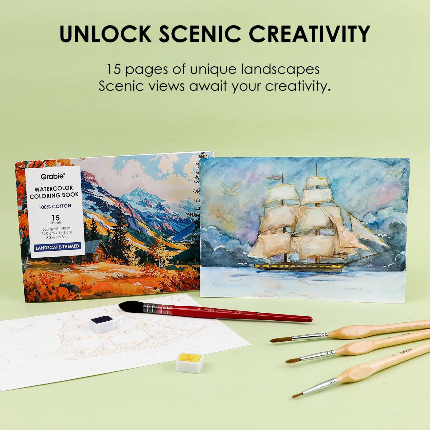 Landscape-Themed Watercolor Coloring Club Box