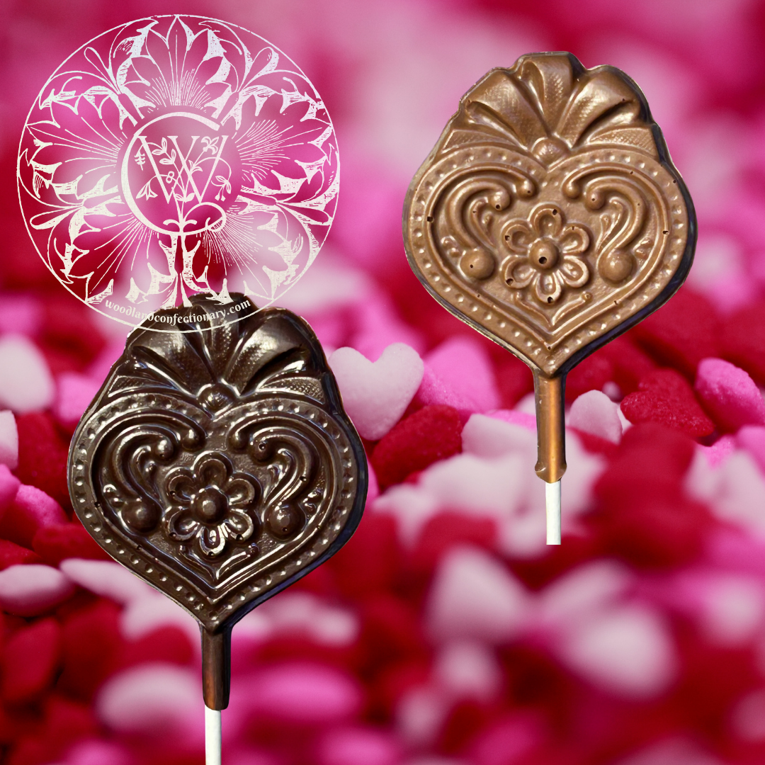 Ornate Heart Chocolate Lollipop