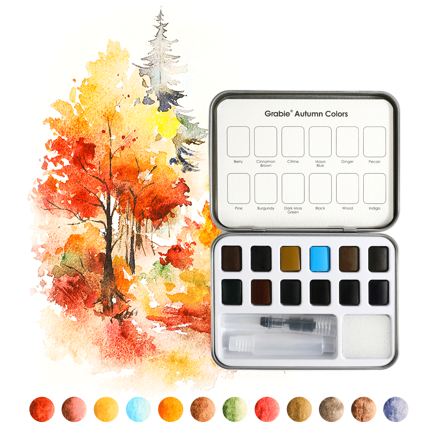 Autumn-Themed Watercolor Coloring Club Box