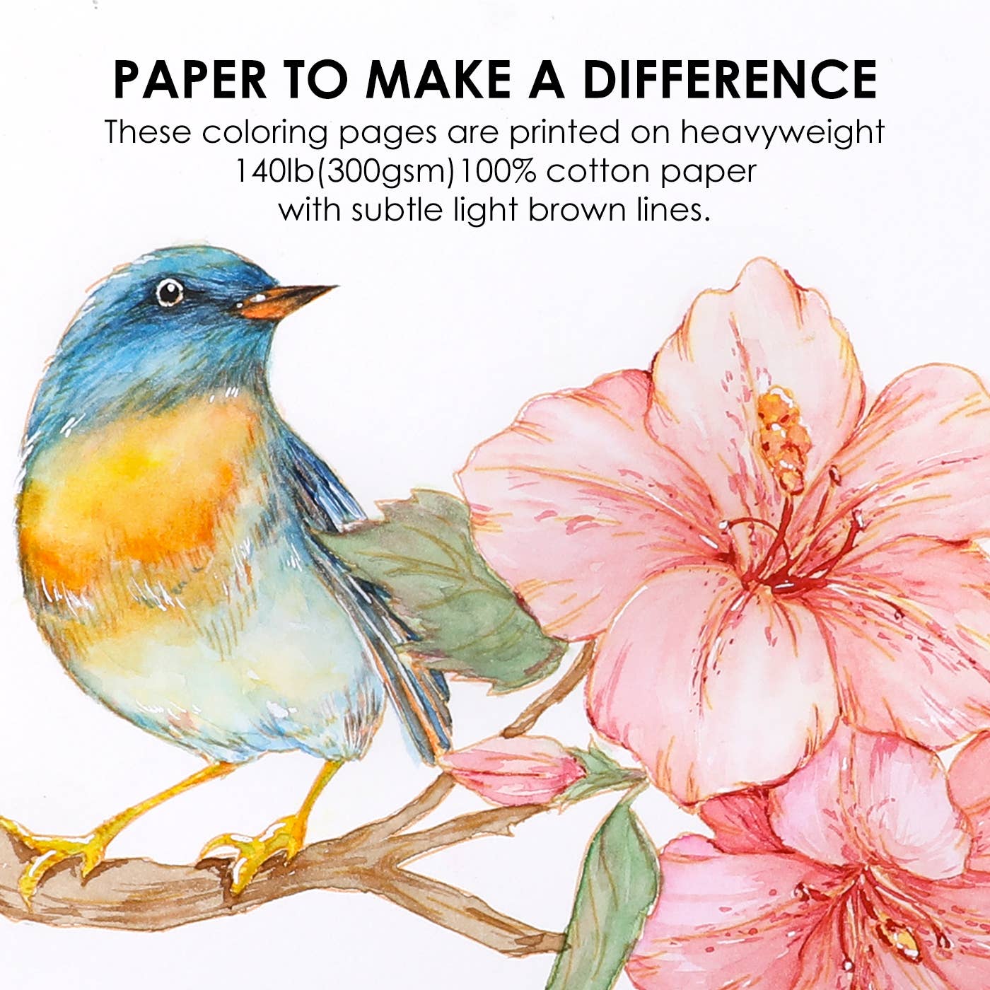 Floral-Themed Watercolor Coloring Book