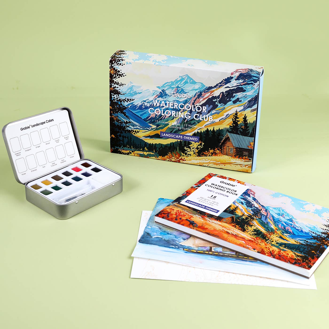 Landscape-Themed Watercolor Coloring Club Box