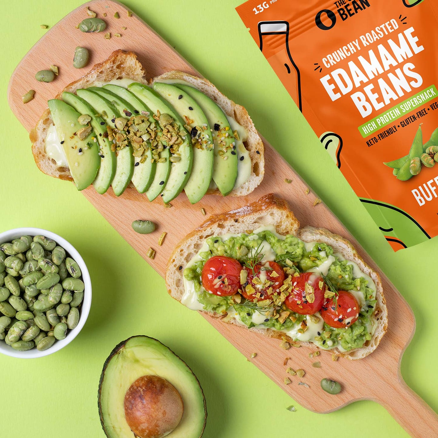 Crunchy Roasted Edamame (Buffalo) - Gluten Free Snacks Vegan