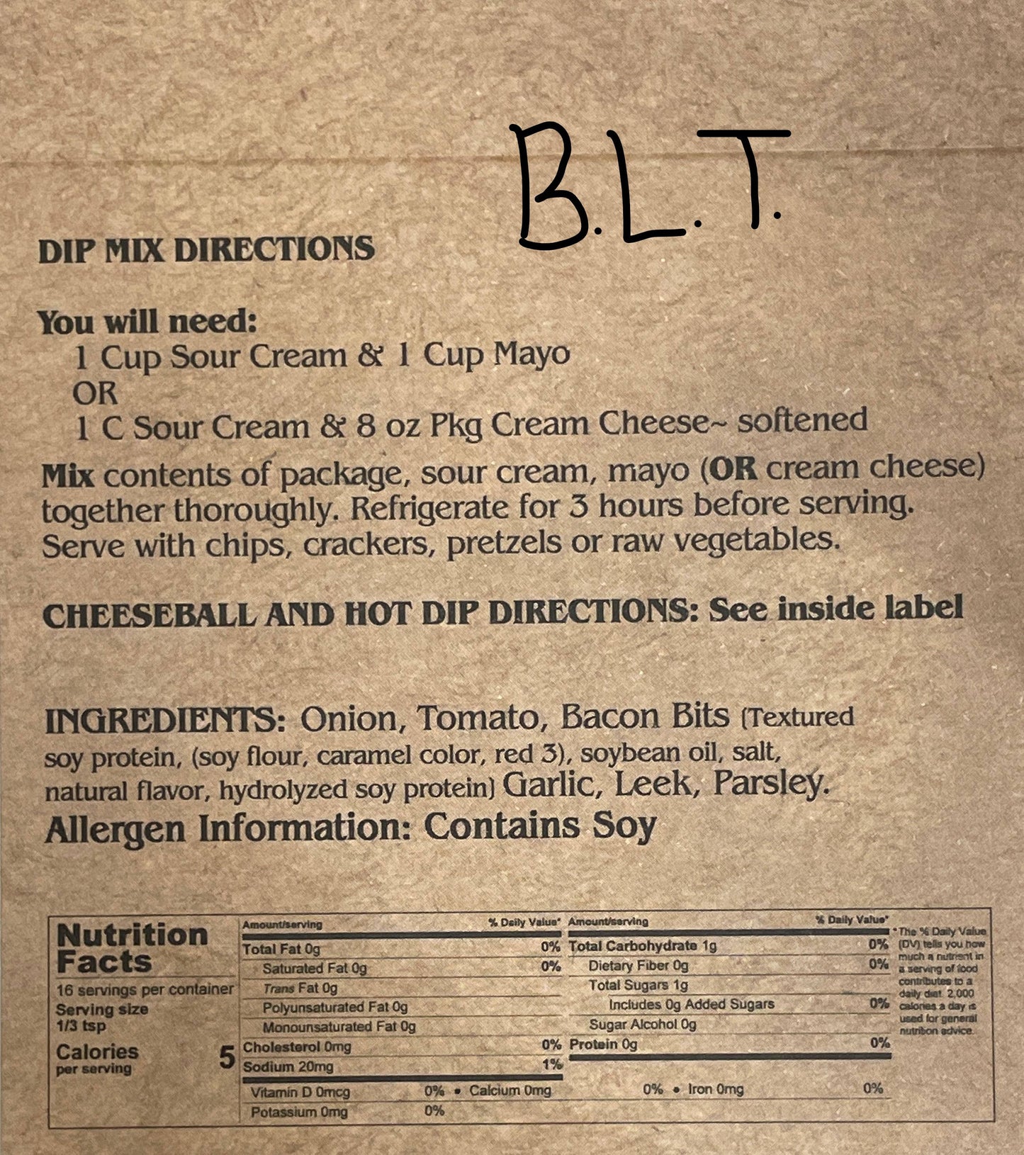 B.L.T. Dip Mix