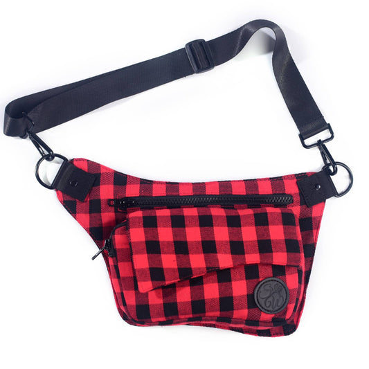 Red & Black Plaid Hip Bag