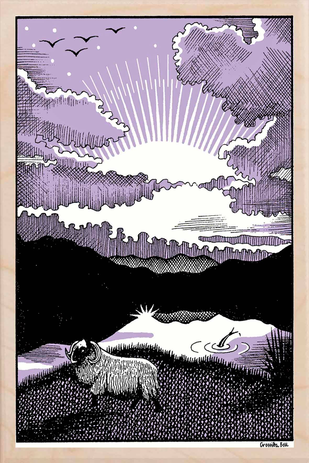 SHEEP sustainable wood Christmas card