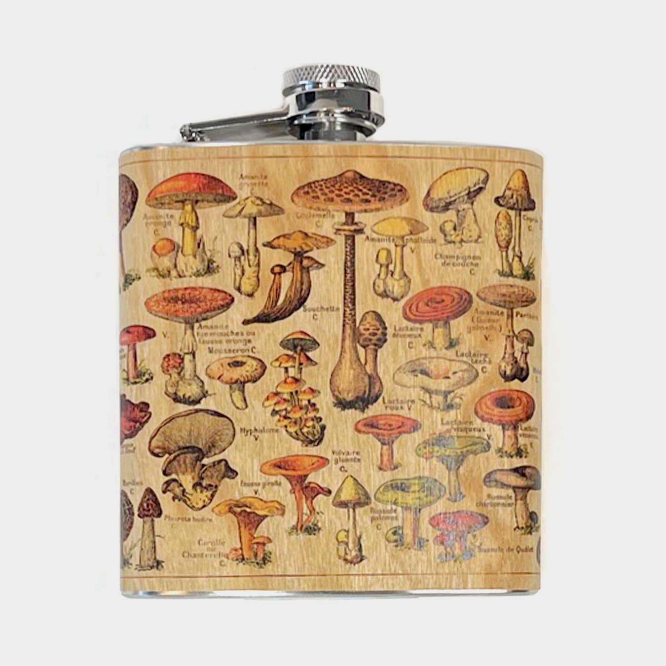 Wood Flask 6oz - Mushroom