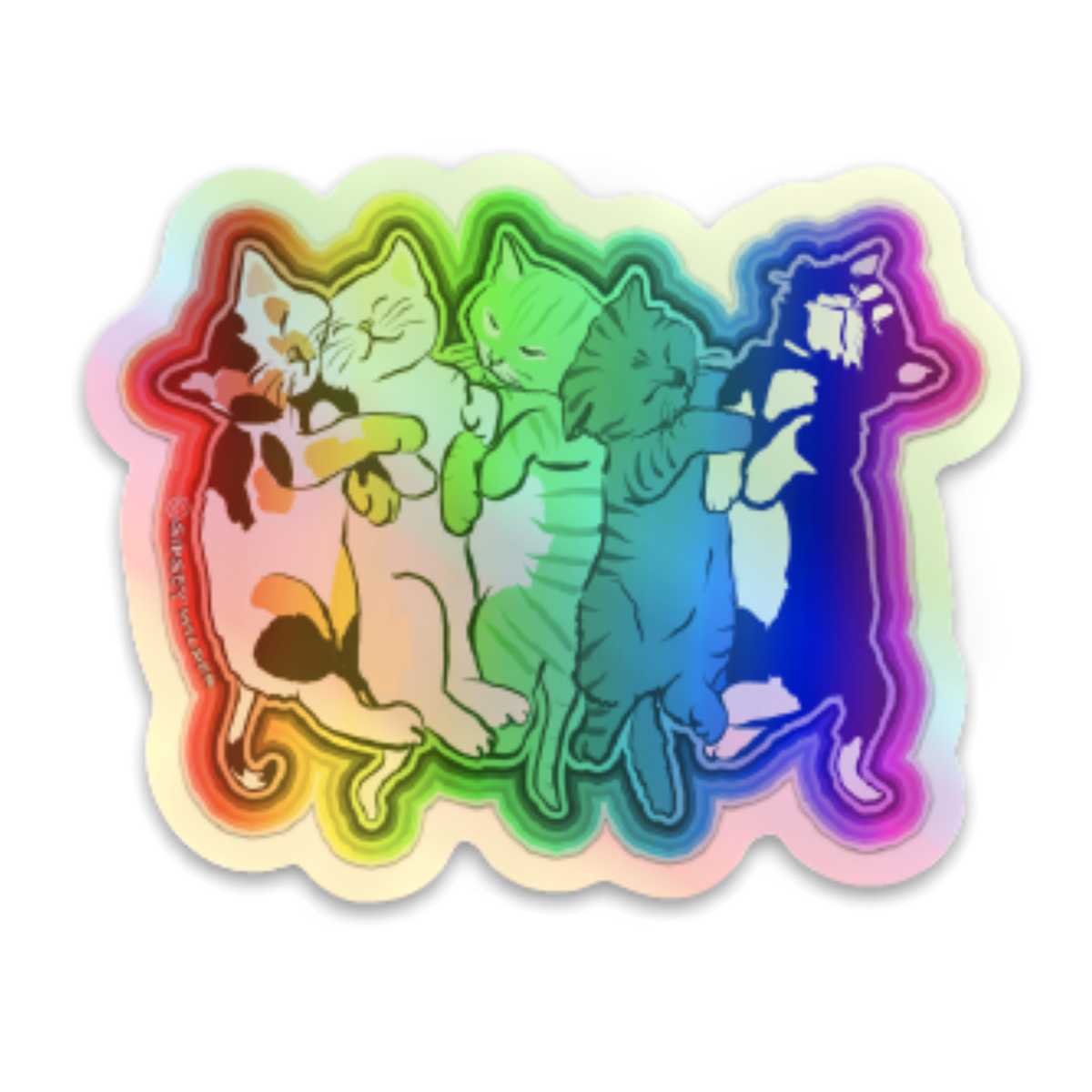 Rainbow Kittens Sticker Holographic