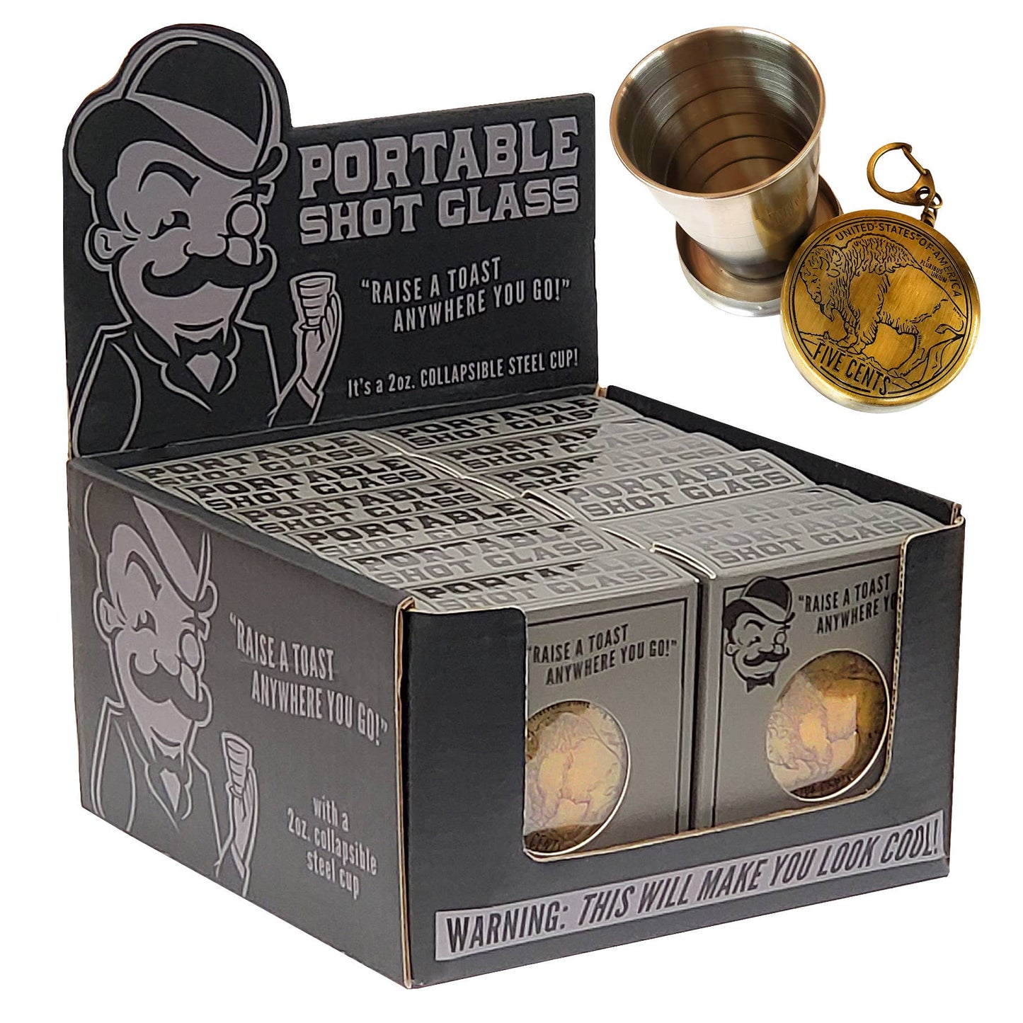 Portable Shot Glass - Buffalo Nickel