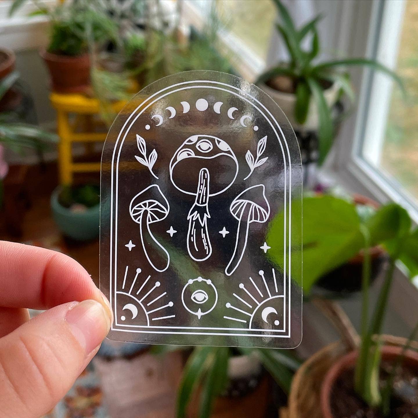 Clear Mushroom Witchy Sticker Waterproof