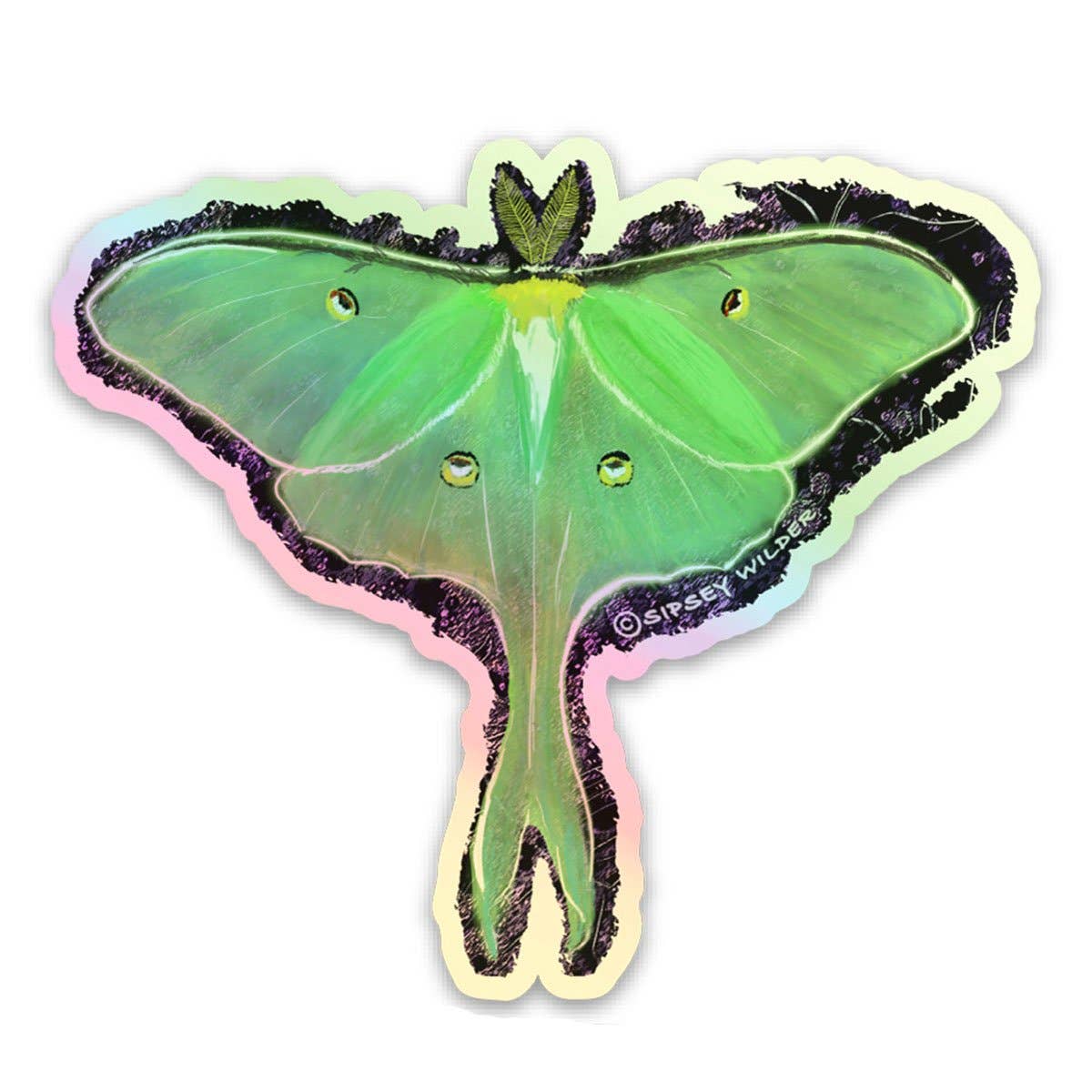 Luna Moth Sticker Holographic