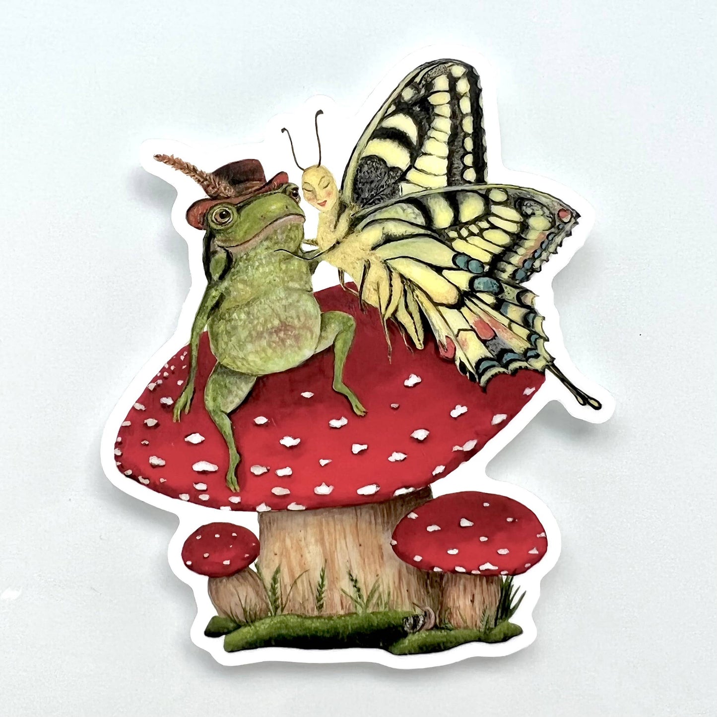Frog & Butterfly Vinyl Sticker