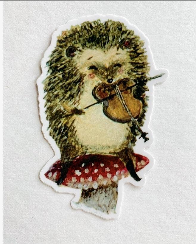 Hedgehog Violinist sticker Vinyl Sticker