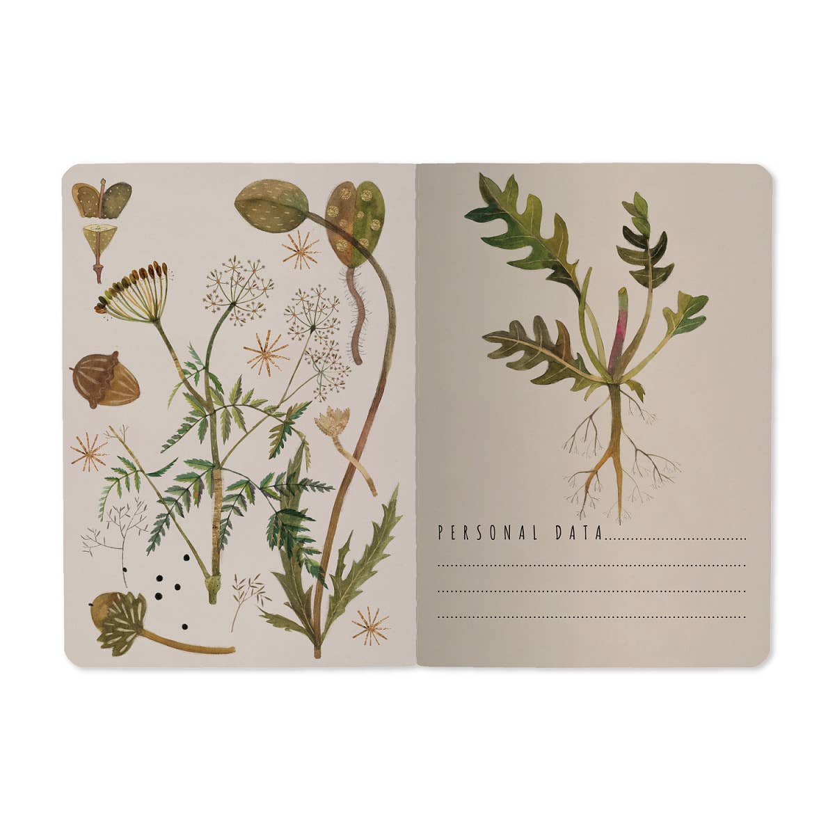 Small Notebook Greens and Flowers 