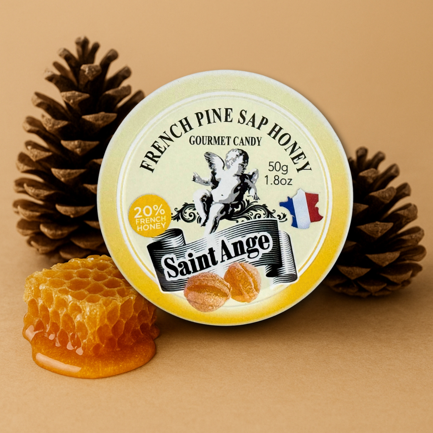 Saint Ange Honey Pine Sap - French Gourmet Natural Candy Tin