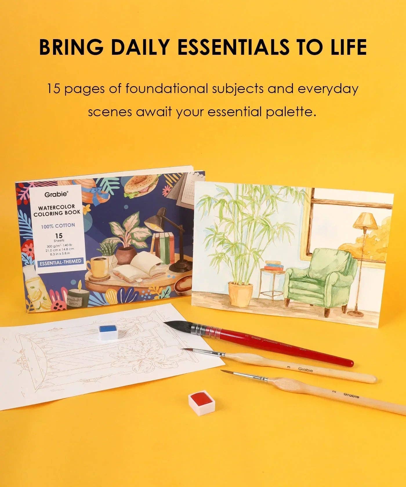 Grabie - Essential-Themed  Watercolor Coloring Club Box