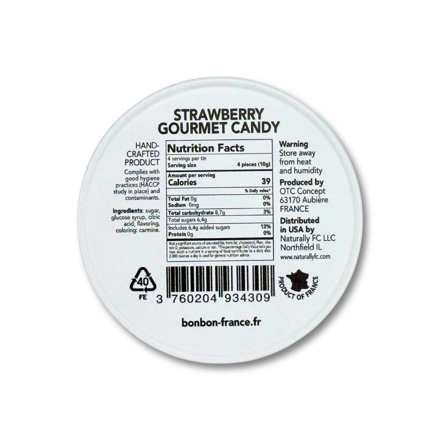 Saint Ange Strawberry - French Gourmet Natural Candy Tin