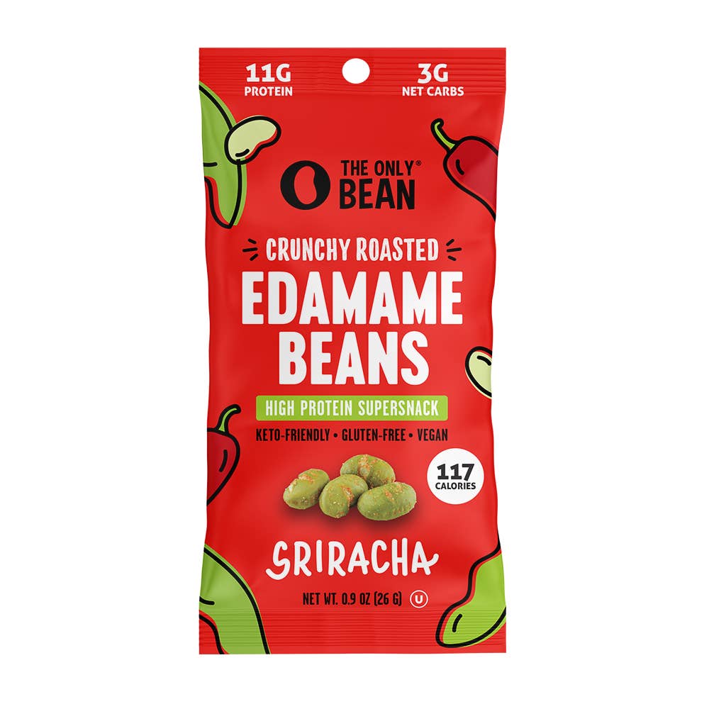 The Only Bean - Crunchy Roasted Edamame (Sriracha) - Healthy Snacks, Keto