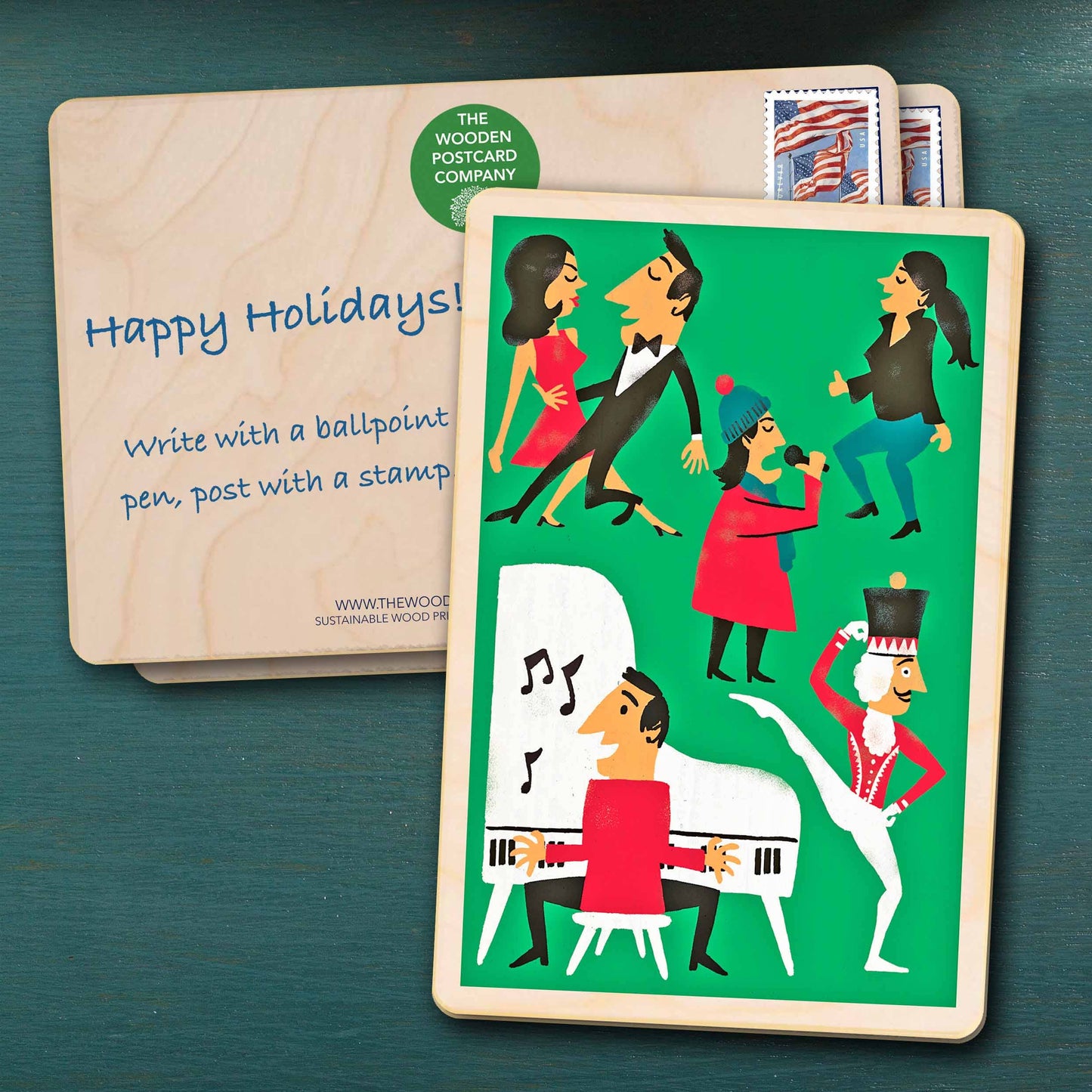 HOLIDAY PARTY wood Christmas Card
