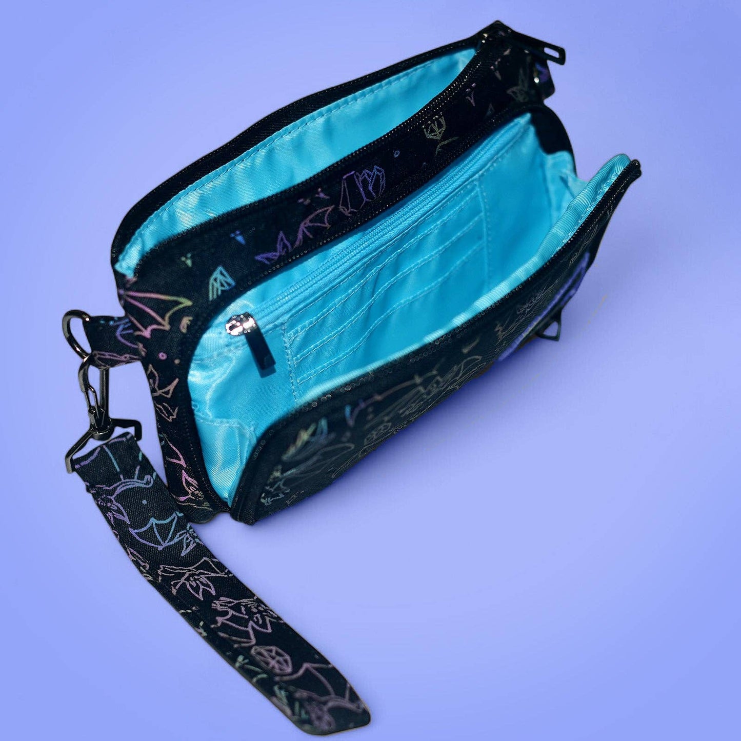 Crystal Cave Bats Venture Wallet 3.0 (Reflective Holographic!): Wallet & Wristlet Only