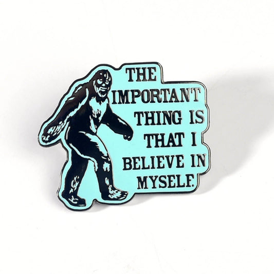Bigfoot Believe Enamel Pin: Green