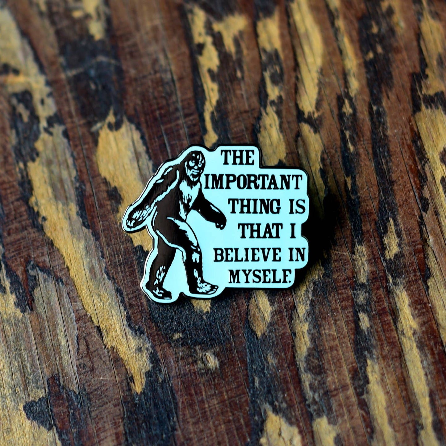 Bigfoot Believe Enamel Pin: Green