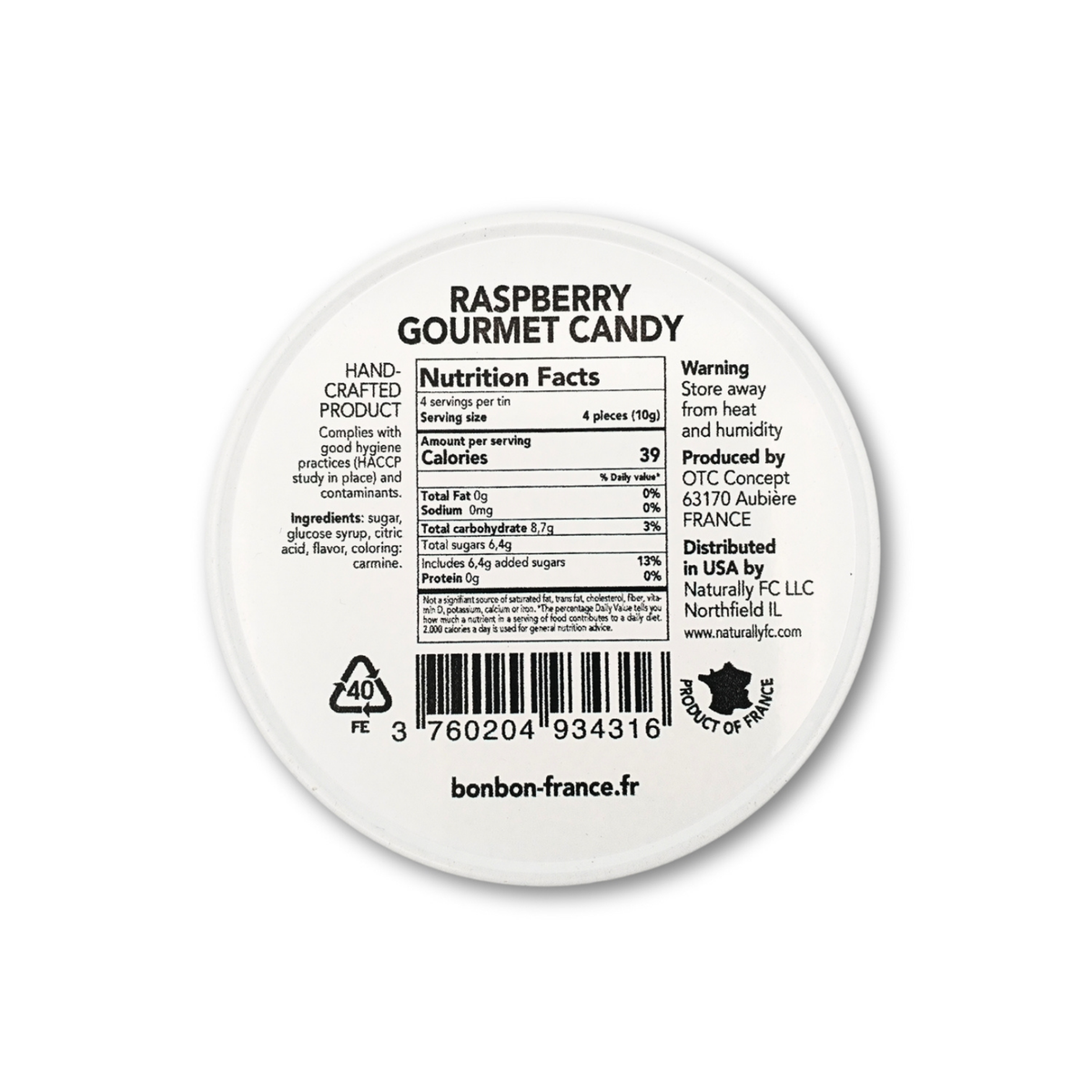 French Hard Candies - Saint Ange Raspberry