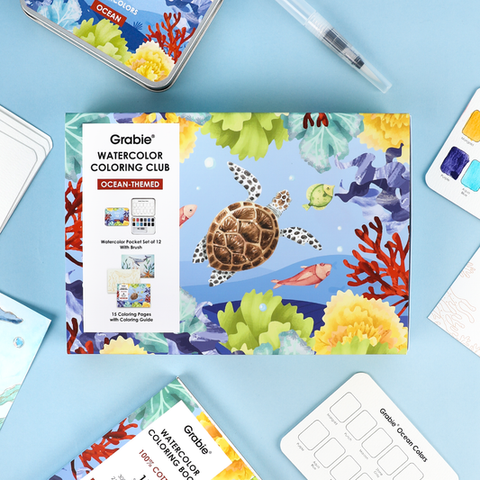 Grabie - Ocean-Themed Watercolor Coloring Club Box