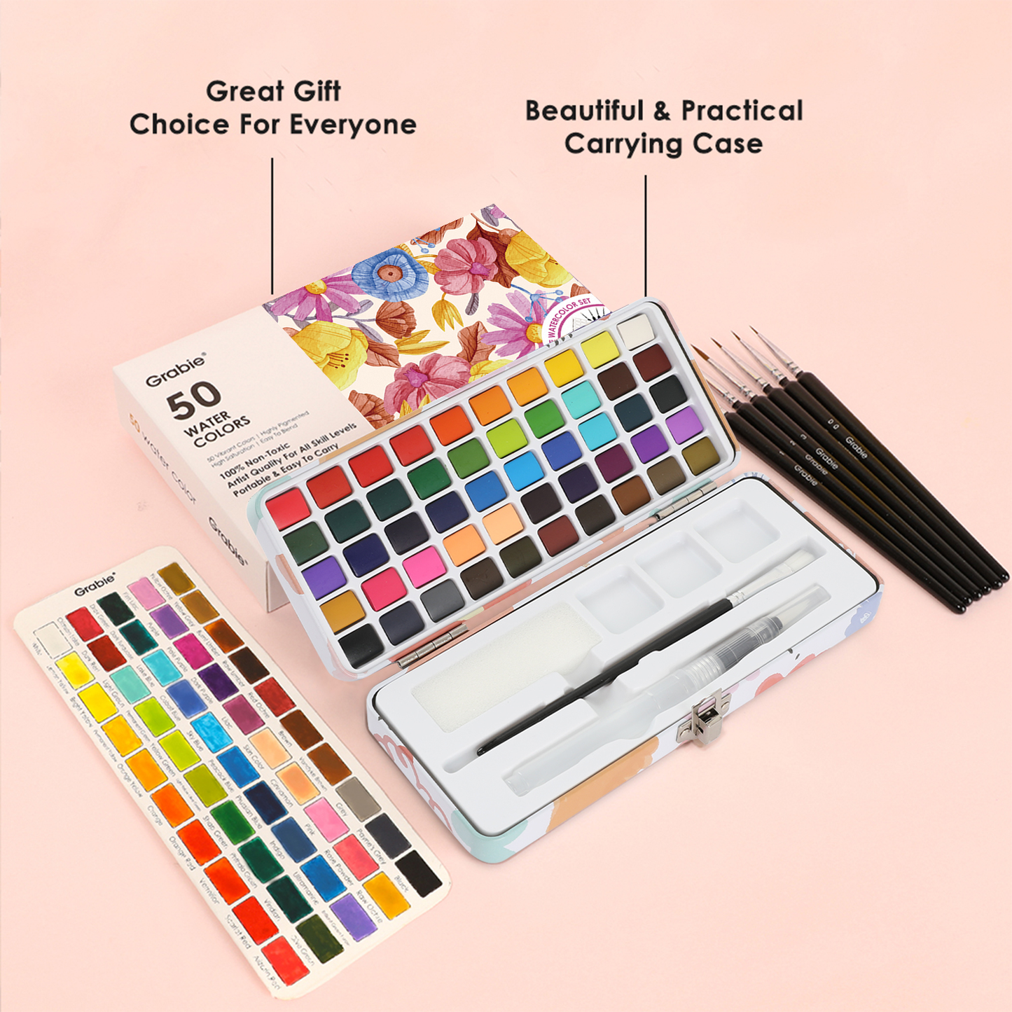 Watercolor Set Of 50 With Brush