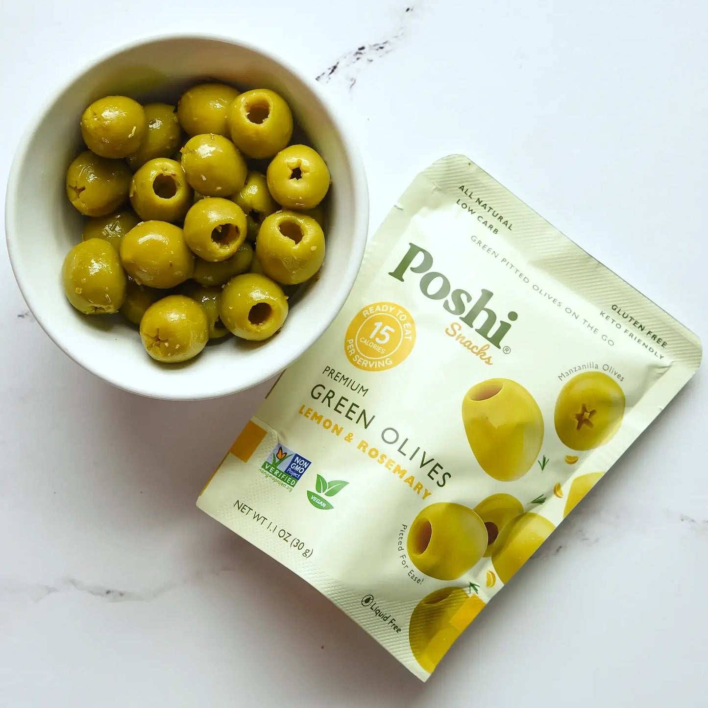 Lemon & Rosemary Pitted Green Olives