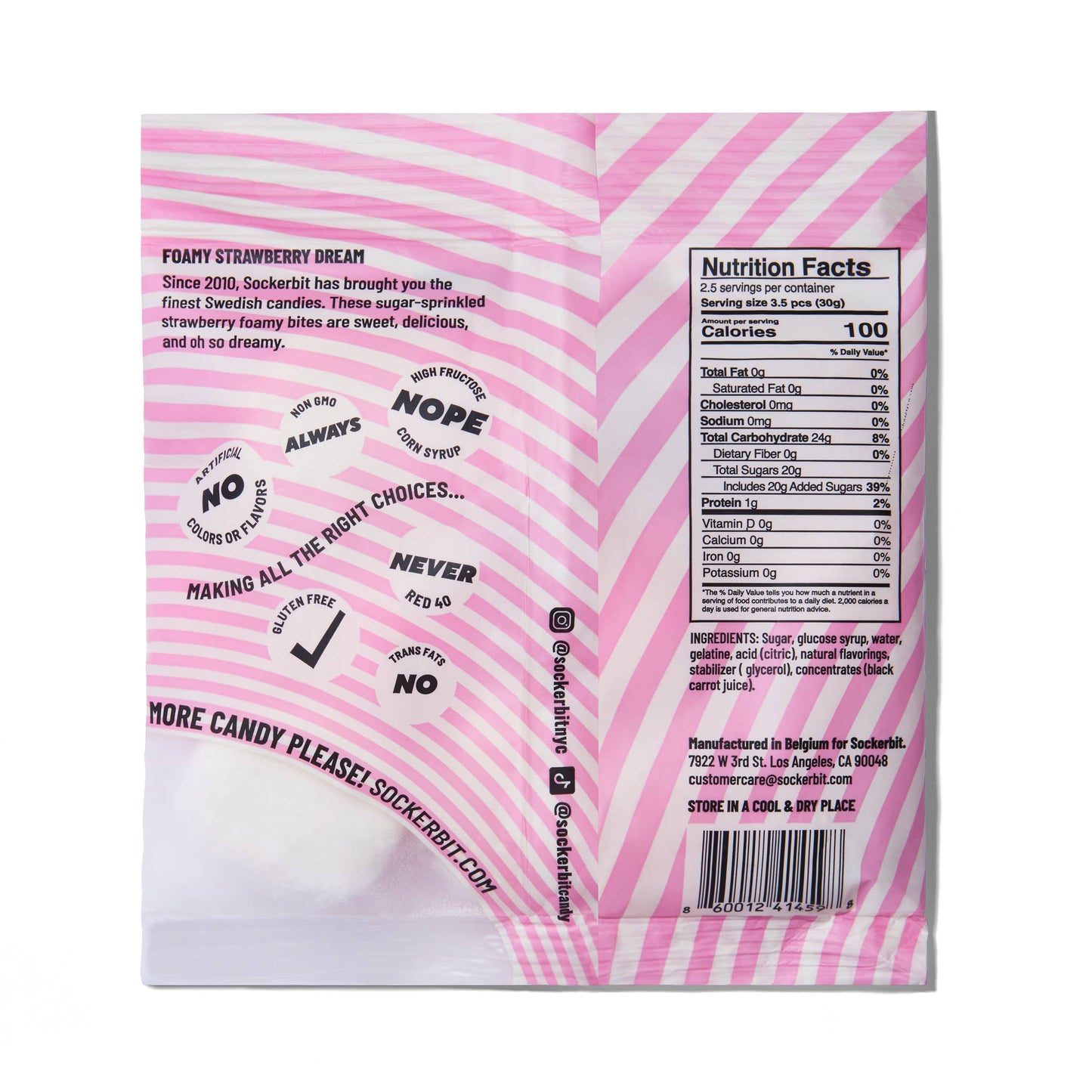 Foamy Strawberry Dream Swedish Gummies 2.8oz