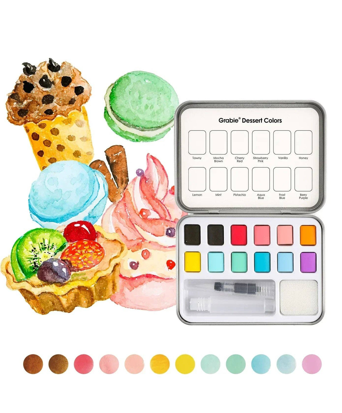 Dessert-Themed  Watercolor Coloring Club Box