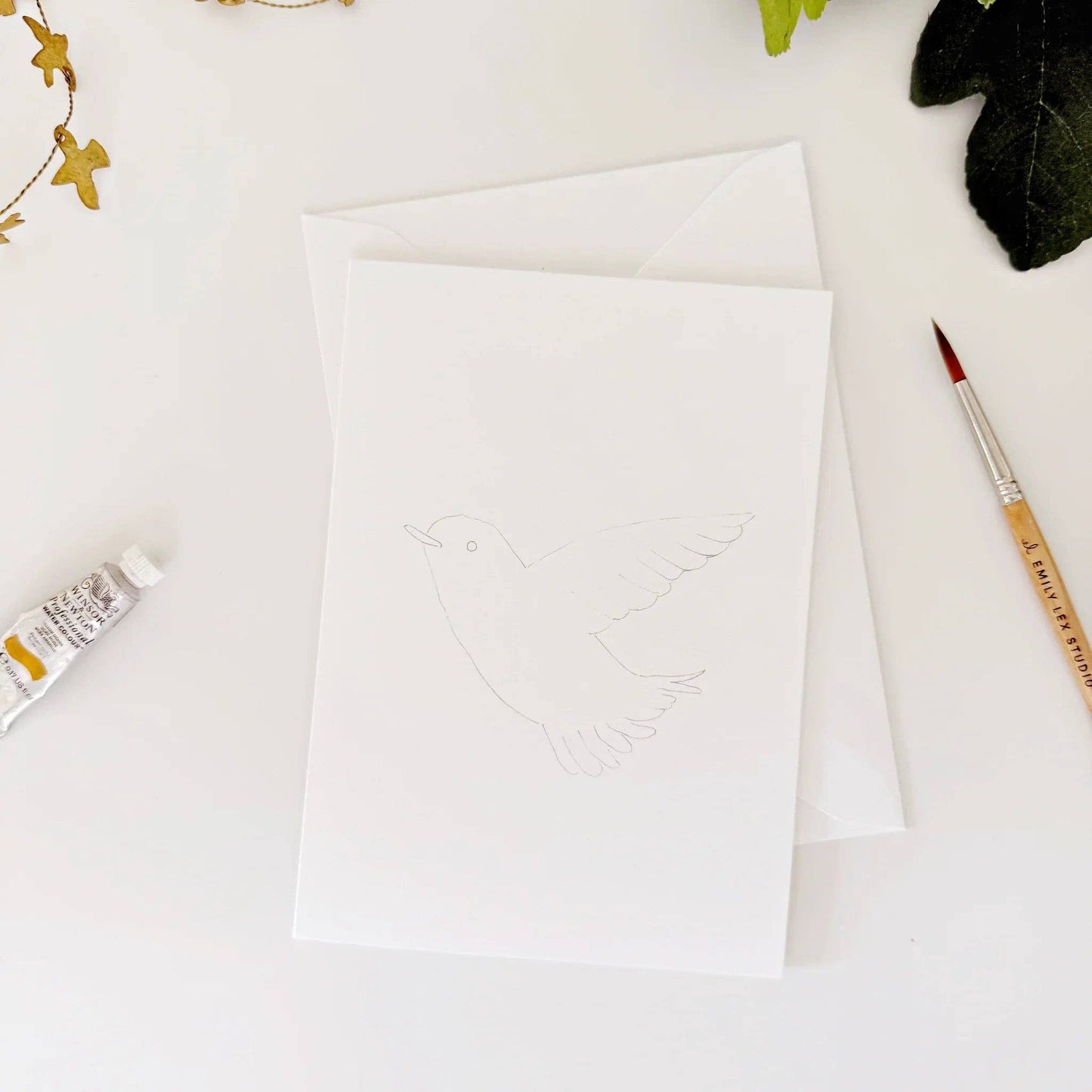 emily lex studio - Birds paintable watercolor notecard set