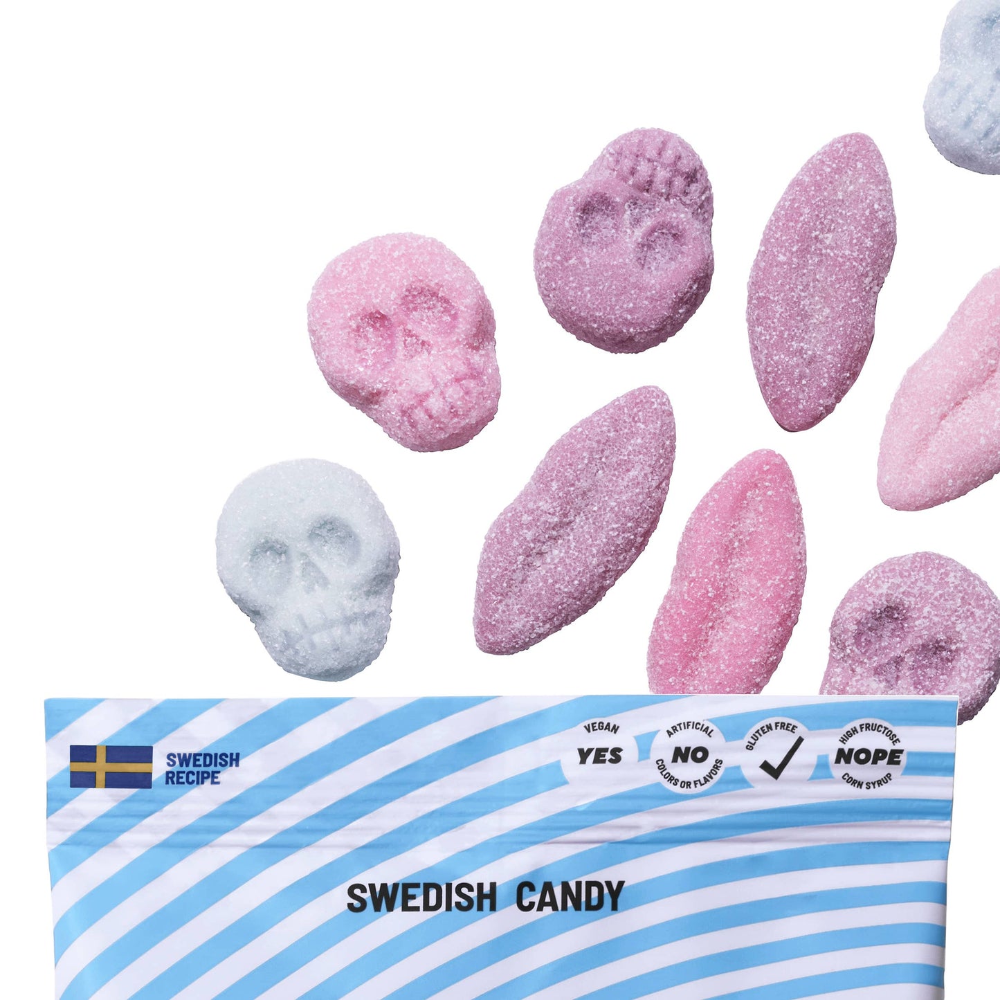 Foamy Lips & Skulls Swedish Gummies  2.8oz