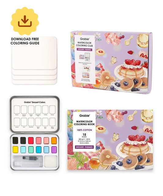 Grabie - Dessert-Themed  Watercolor Coloring Club Box