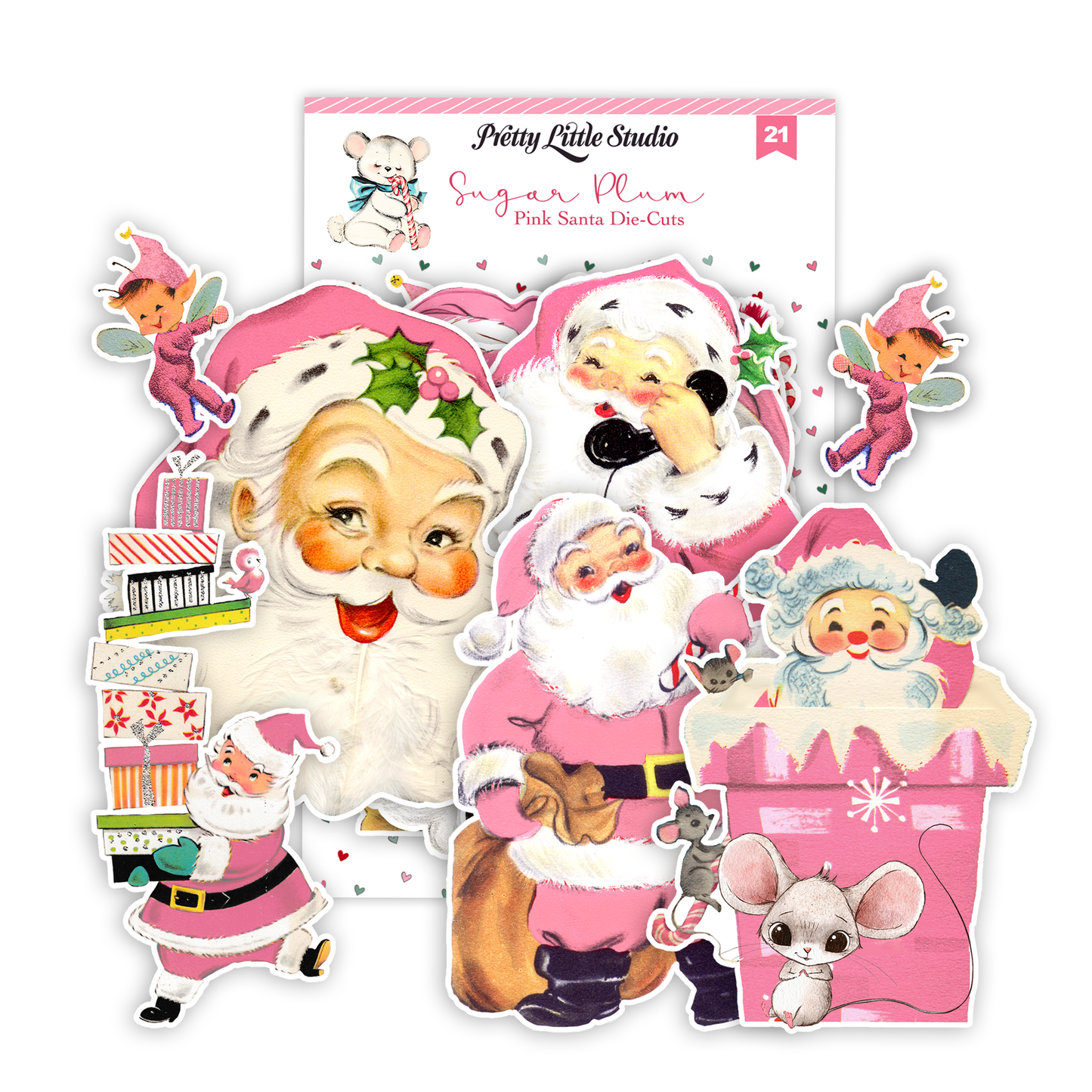 Vintage Pink Santa Claus Ephemera