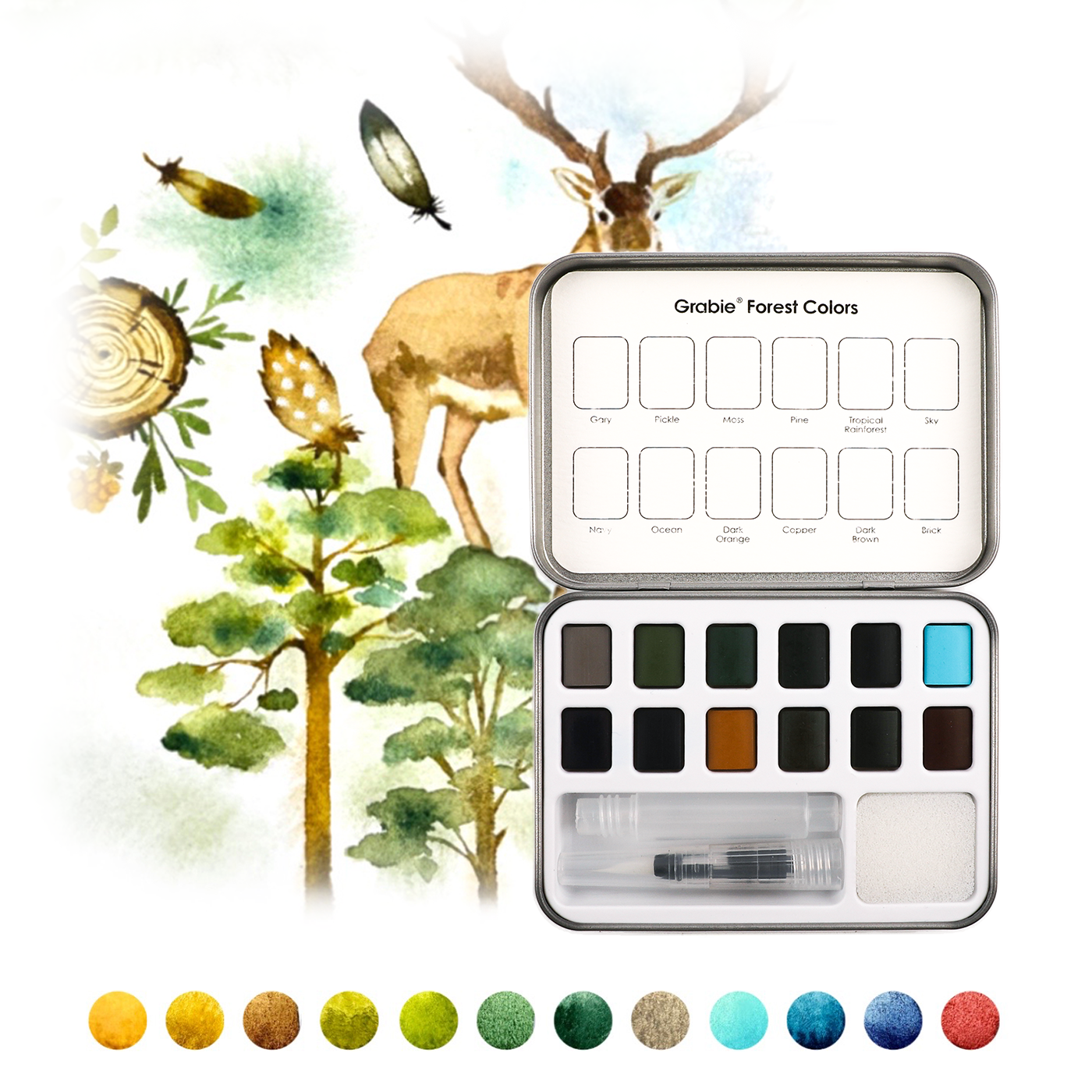 Forest-Themed Watercolor Coloring Club Box