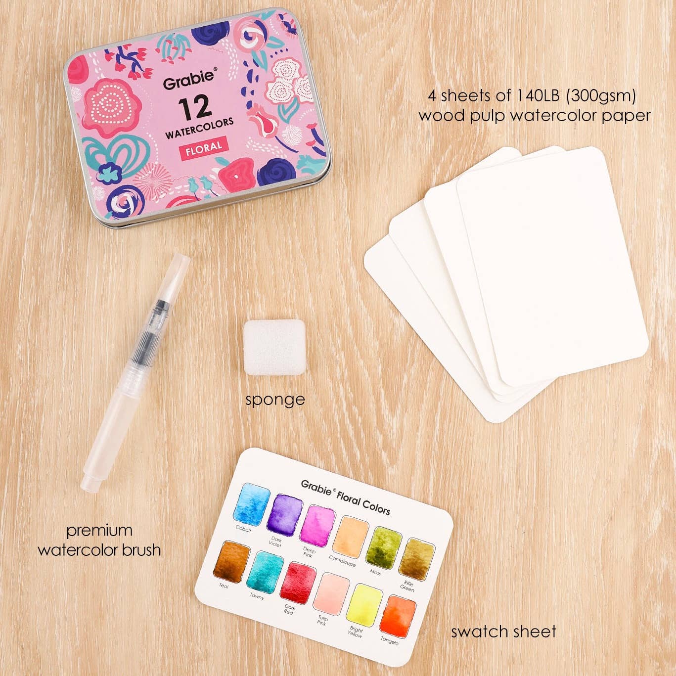 Floral-Themed Watercolor Coloring Club Box