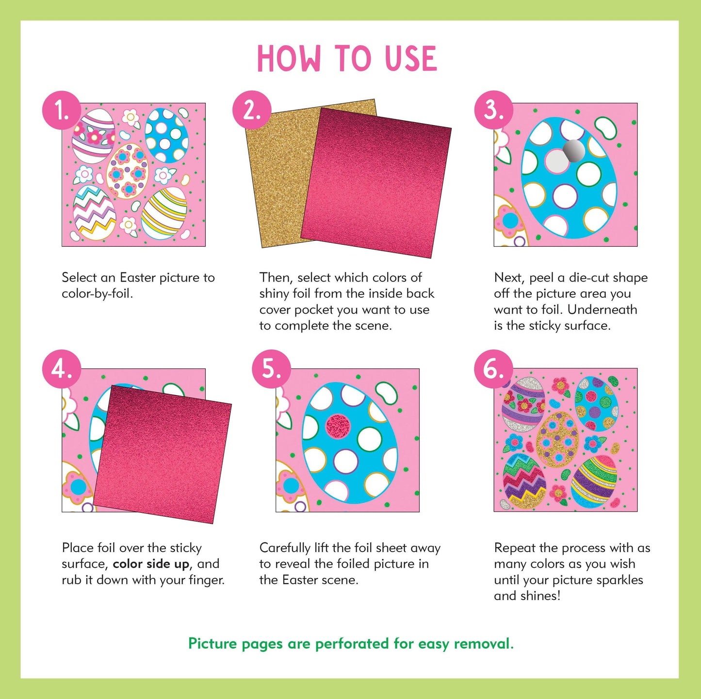 Color-By-Foil Sticker Book - Easter