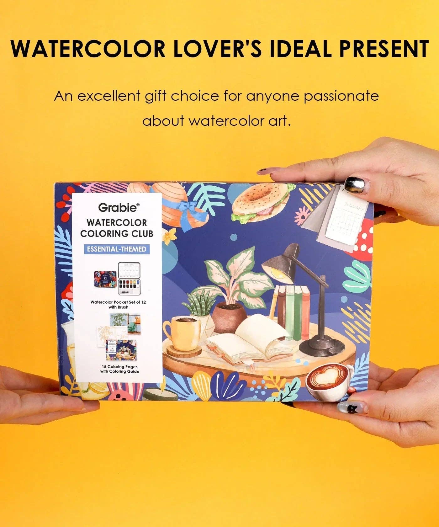 Grabie - Essential-Themed  Watercolor Coloring Club Box
