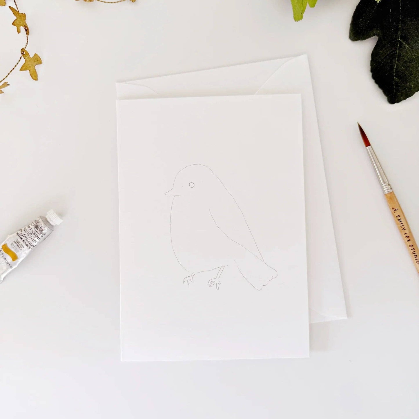 emily lex studio - Birds paintable watercolor notecard set