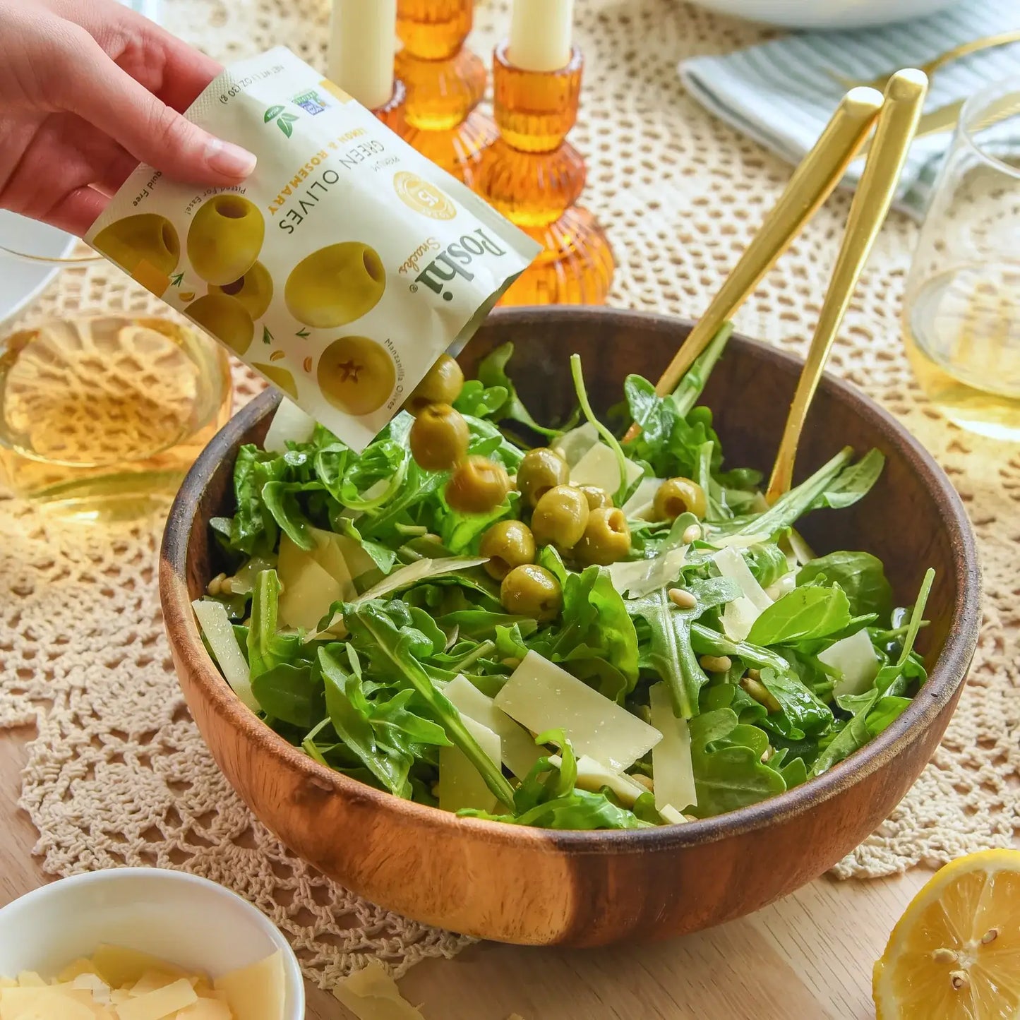 Lemon & Rosemary Pitted Green Olives