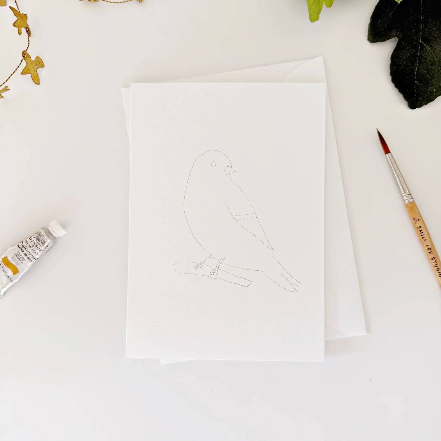 emily lex studio - Birds paintable watercolor notecard set